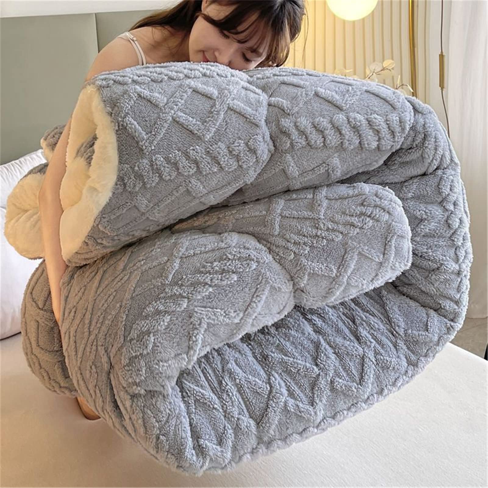 Piumino Invernale, Piumino Invernale Cashmere di Agnello, Lana Autunno E Inverno Trapunta Trapunta Trapunta Calda Peluche Calda Trapunta Invernale