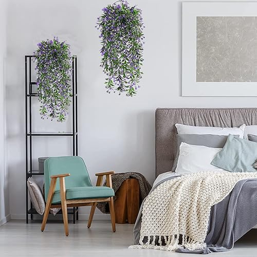 Miniatura 3 de Planta colgante de imitación, plantas artificiales, vegetación sintética, enredaderas falsas, plantas colgantes falsas para interiores y exteriores,