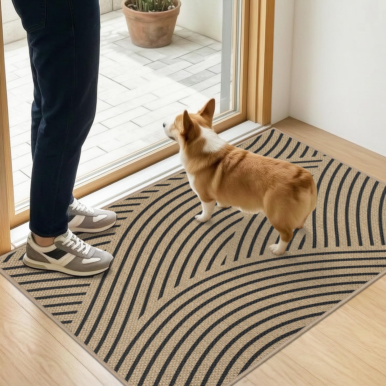 Famibay Tapis Entree Interieur 80x120cm Antidérapant Paillasson Interieur Entree Absorbant Lavable Fin Tapis De Porte Entrée Cuisine Couloir