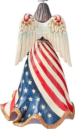 Miniatura 2 de Enesco Jim Shore Heartwood Creek - Figura patriótica de ángel con bandera para vestido, 9.8 pulgadas, multicolor
