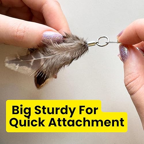 Miniatura 4 de Recambios de juguetes de plumas (3 unidades)  Juguetes para gatos y gatitos para gatitos de interior, juego de accesorios de plumas de repuesto