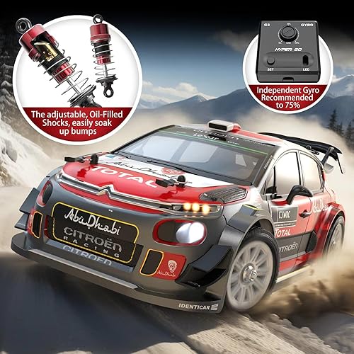 Miniatura 3 de MJX Hyper GO 14303 114 Citroen C3 Fast RC Cars para adultos, Max 40 mph RC Drift Car sin escobillas con giroscopio, 4WD RTR de alta velocidad RC
