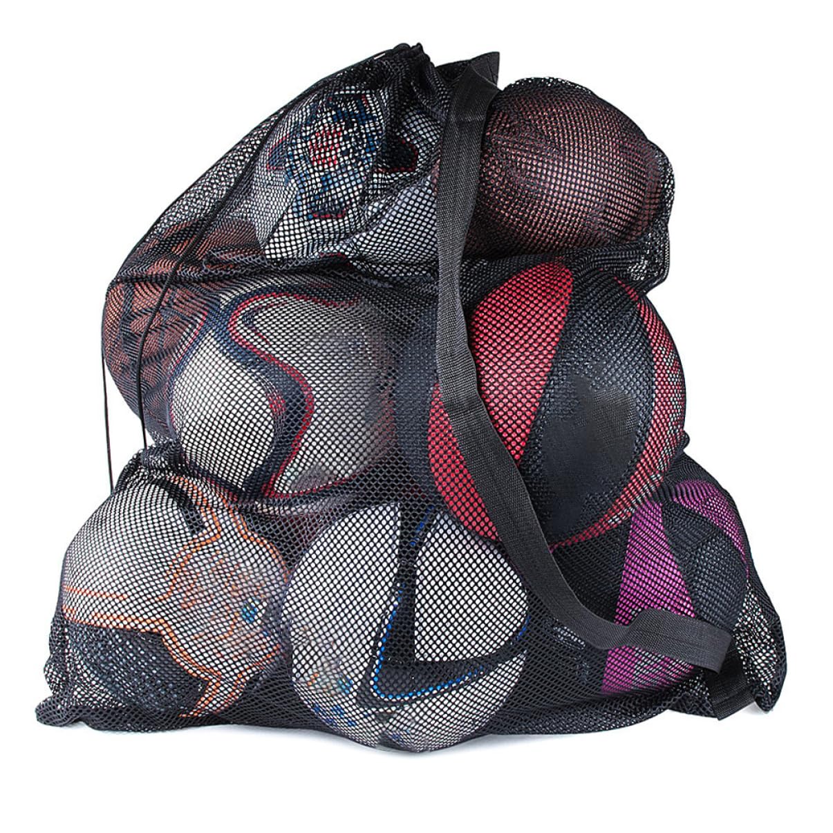 Toyvian Borsa Sportiva Borsa Da Calcio Per Palloni Maglia Palestra Uomini Rete Sportiva Stringa Di Grandi Dimensioni Borsa Da Ginnastica Netto Borsa Per i Calcio Poliestere Nero