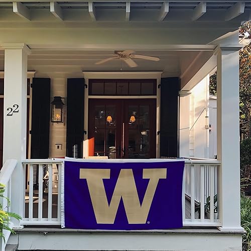 Miniatura 4 de Desert Cactus Bandera de la Universidad de Washington U of W UW Huskies Husky banderines 100 poliéster para interiores y exteriores 3 x 5 diseño K