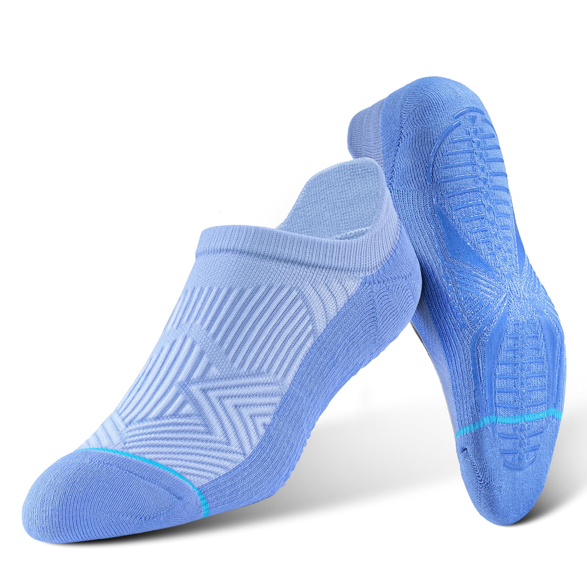 BRISIRA Bamboo Viscose Non Slip Pilates Socks Men Women No Show Grip Compression Thick Cushion Yoga Barre Grippy Ankle