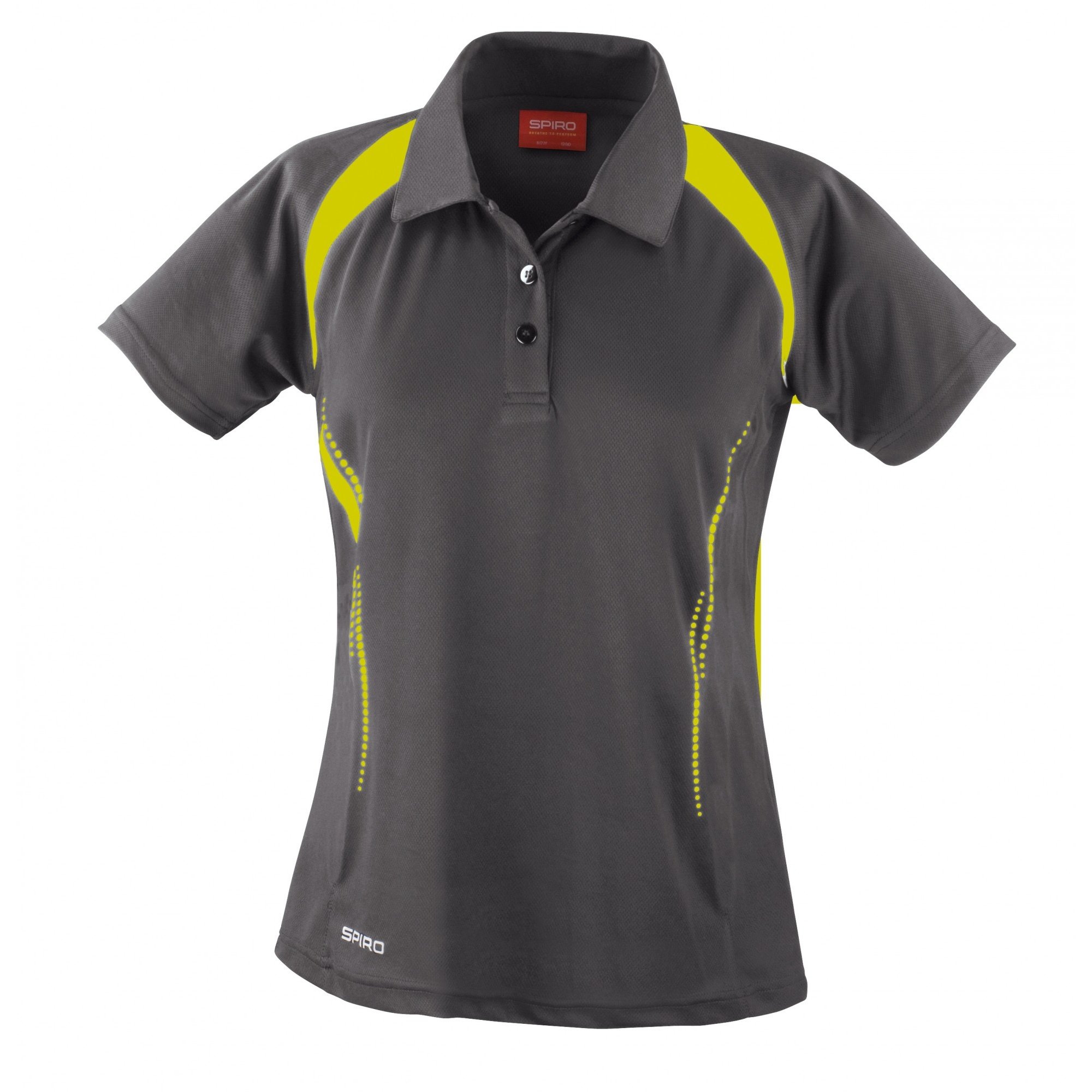 Spiro Womens/Ladies Sports Team Spirit Performance Polo Shirt (L) (Grey/Lime)