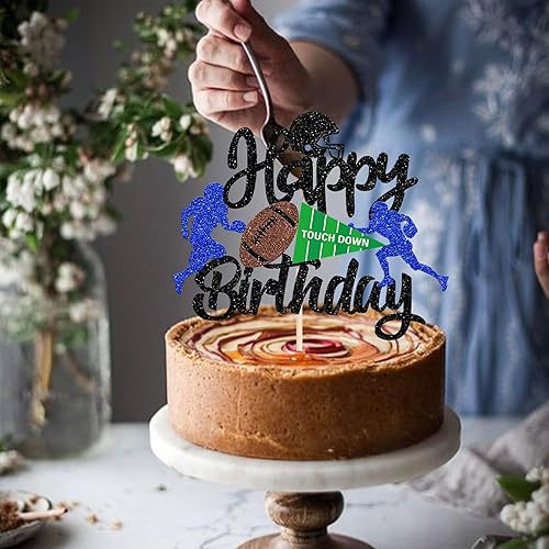 Miniatura 5 de Paquete de 36 adornos de fútbol americano Oh Baby Cupcake Toppers Rugby Oh Baby Cupcake Picks Sports Theme Baby Shower Cake Decoraciones para