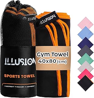 illusion Small Microfibre Gym Towel for Active Sports (40x80