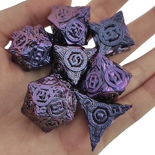 Miniatura 4 de AHDKEJG DND - Juego de dados de metal D&D Dungeons and Dragons, regalos D20 poliédricos RPG MTG, juegos de cartas de escritorio, accesorios de