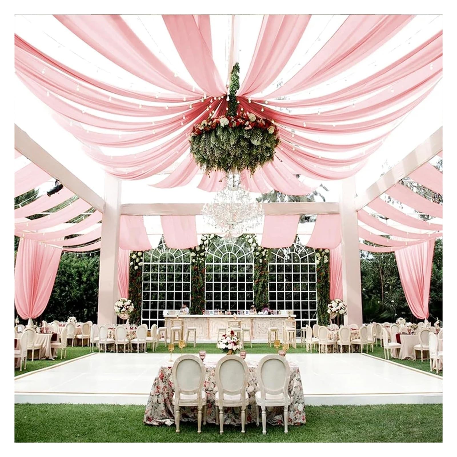 MDSIOKHJ Ceiling Drapes White Ceiling Drapes Wedding Arch Draping Fabric Decoration Sheer Tulle Curtain For Weddings Ceremony Birthday Party(Pink,150x300CM)