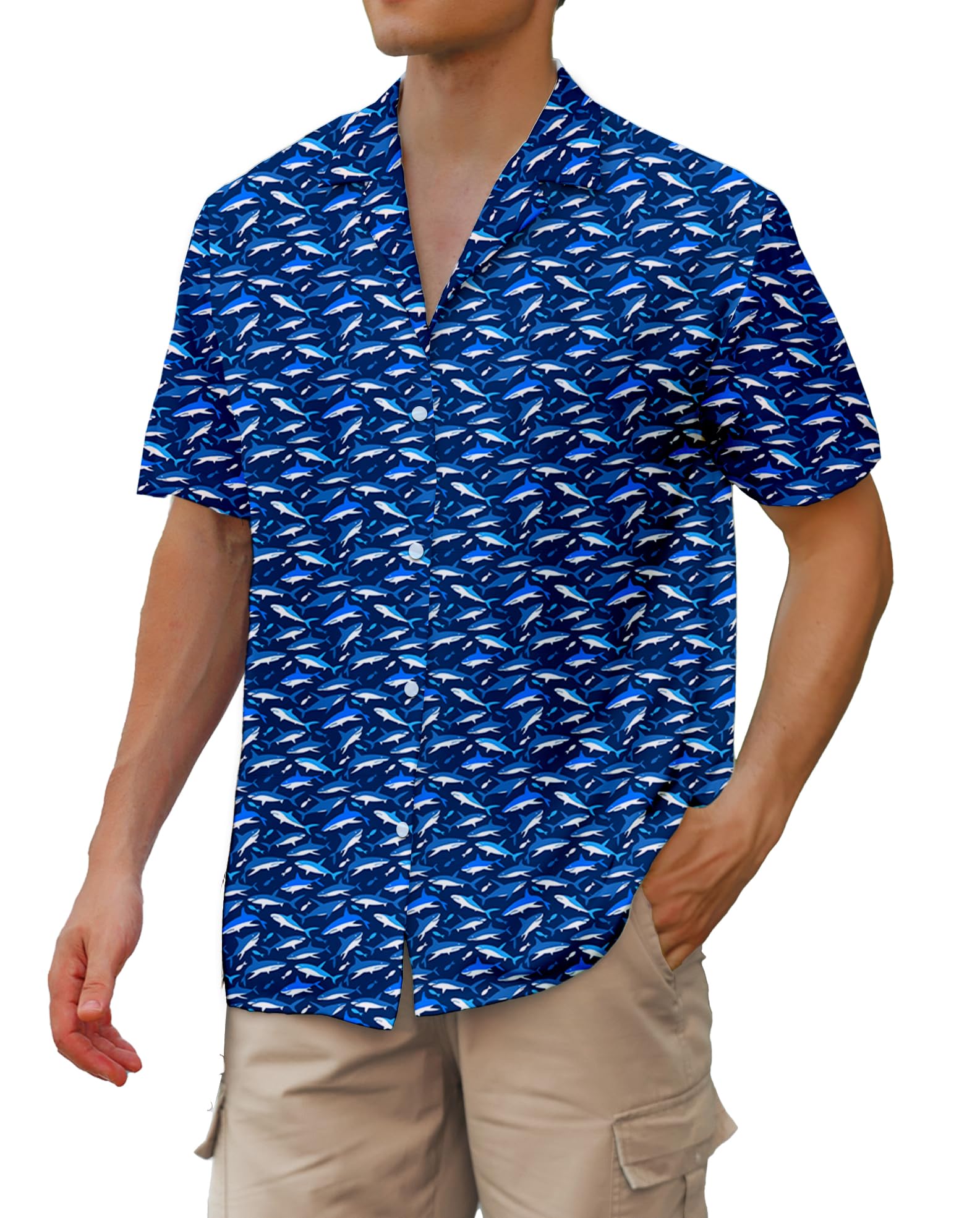 Cromoncent Hawaiian Shirt for Boy&amp;Men Short Sleeve Cuban Collar Tropical Holiday Summer Beach Shirts