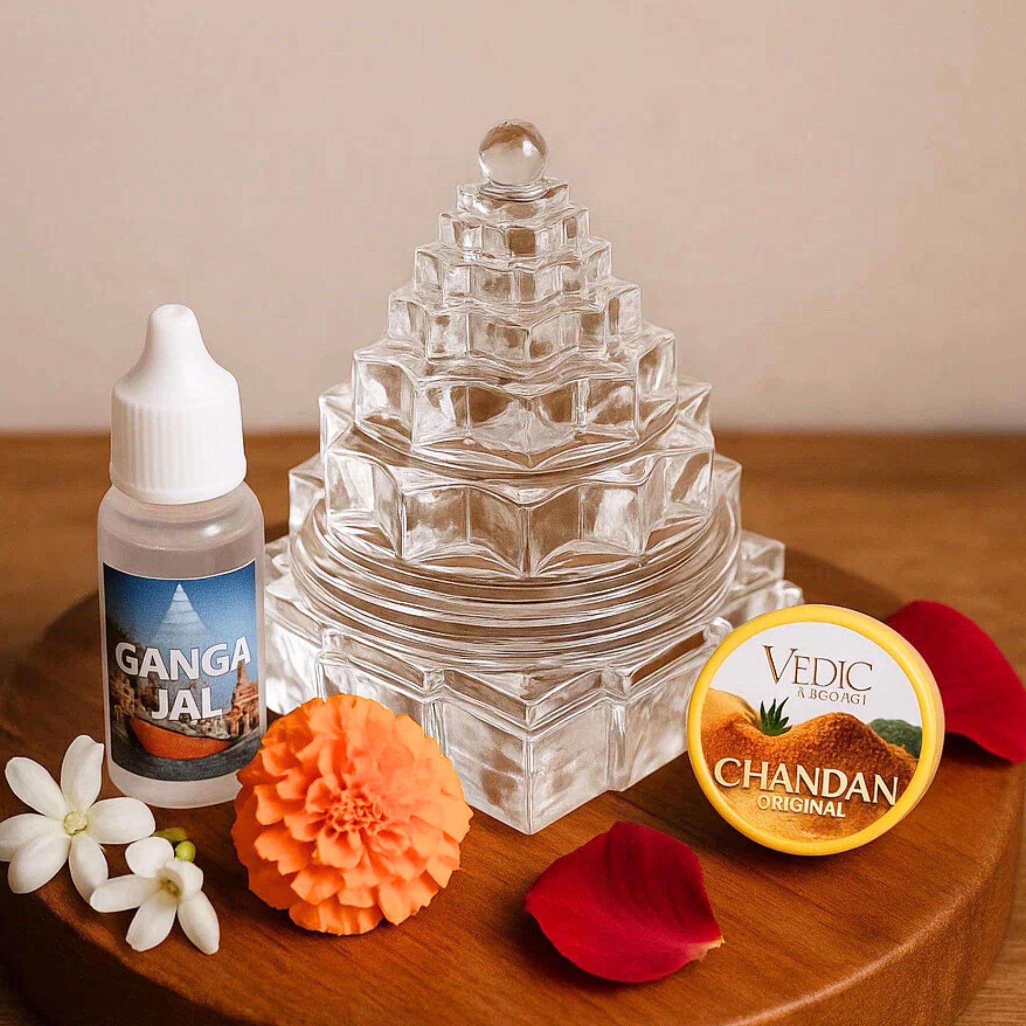 Original Certified Sphatik Shree Yantra | AAA Grade Clear Quartz Shri Yantra/Spatik Sri Chakra/Sphatik Meru Yantraa | Healing Crystal for Pooja (30-40 Gram)-picture-44