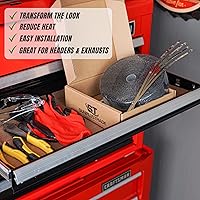 Vista 5 de SunplusTrade Rollo de envoltura térmica de escape negro de 2" x 50' para motocicleta, cinta de protección térmica de fibra de vidrio con lazos