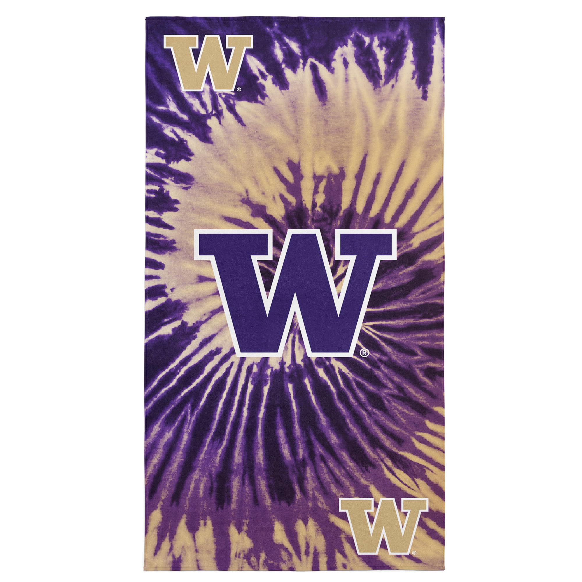 Northwest NCAA University of Washington Psychedelic Beach Towel, Soft &amp; Absorbent Pool Towel, Quick Dry, 30 x 60 inches