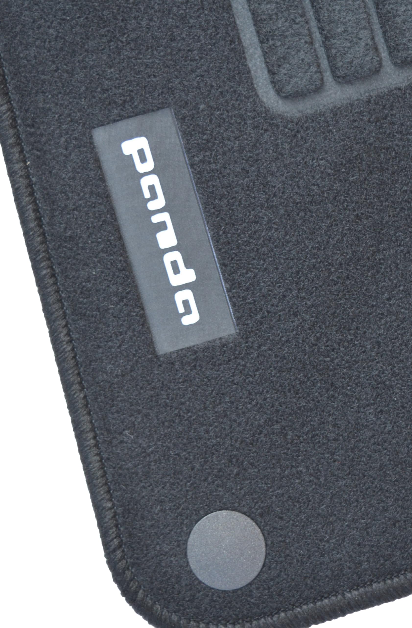 Tappetini Per Fiat Nuova Panda dal 2012 e Hybrid, Con Logo Ricamato 2 Pin Di Sicurezza, Alta Qualità, Made In Italy.