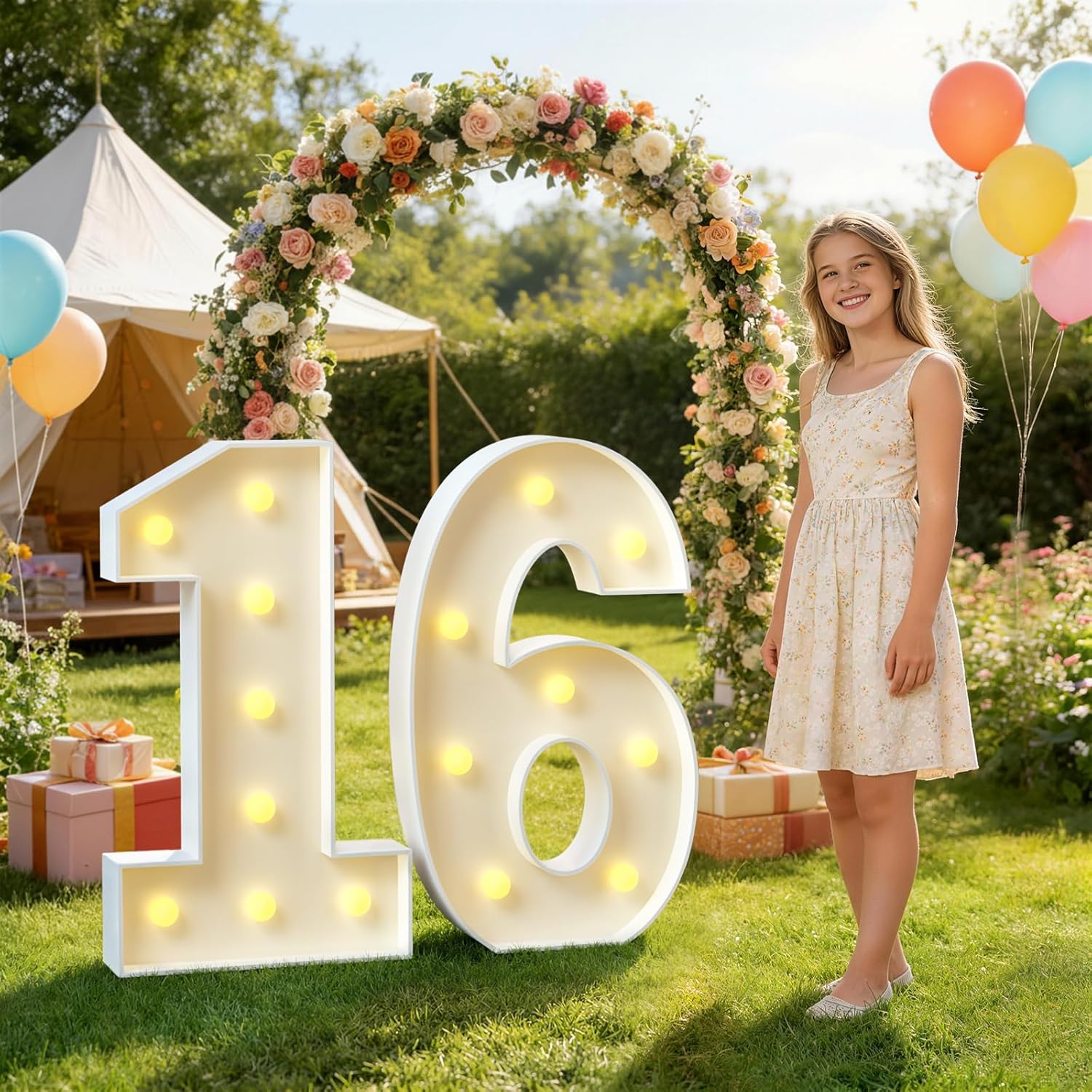 imprsv 26 Marquee Numbers, 3FT 26 Light Up Numbers for Graduation Decorations 2026, Large Marquee Light Up Number Sign for 26th Birthday Anniversary Party Decorations (Need to Assemble)
