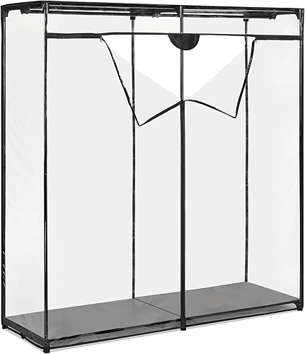 Whitmor Armario extra ancho - Organizador de ropa independiente con funda transparente