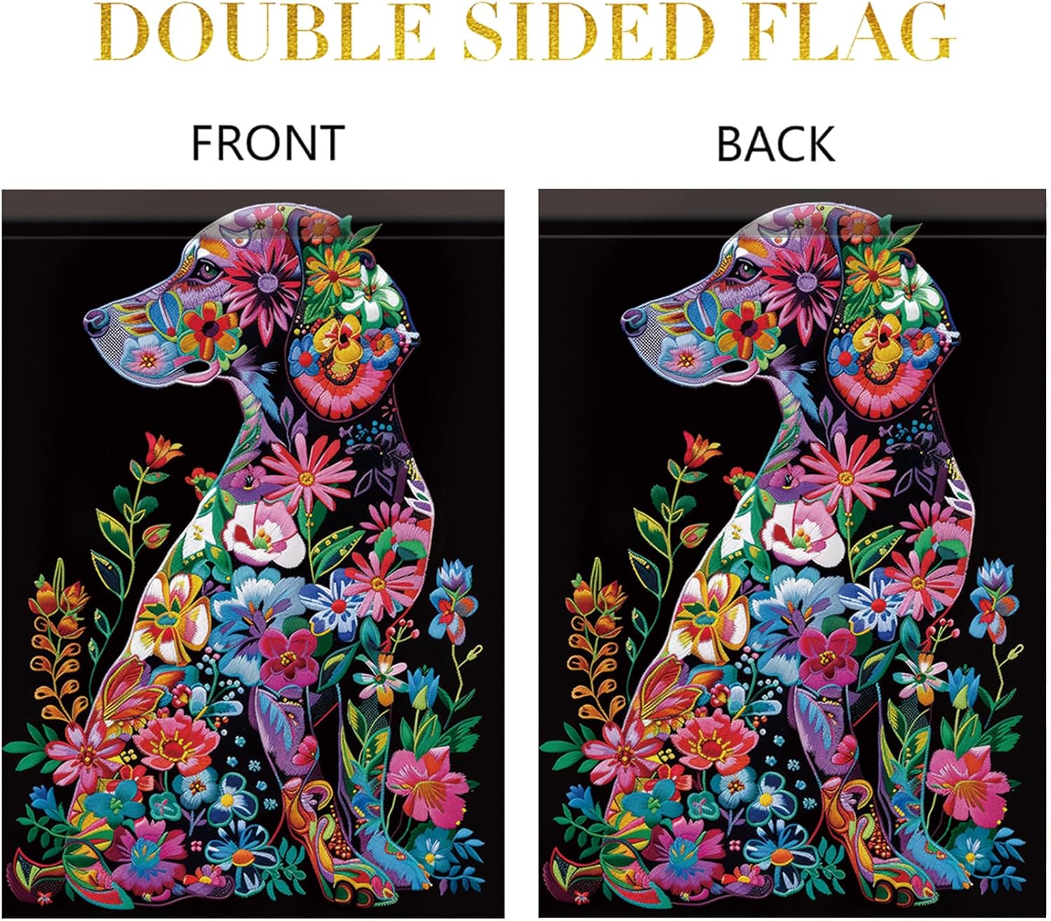 Welcome Spring Summer Golden Garden Flag 12x18 Double Sided Retriever Colorful Dog Garden Flag Floral Flower Garden Yard House Flags Outside Outdoor Summer Porch Lawn Decoration - Image 7