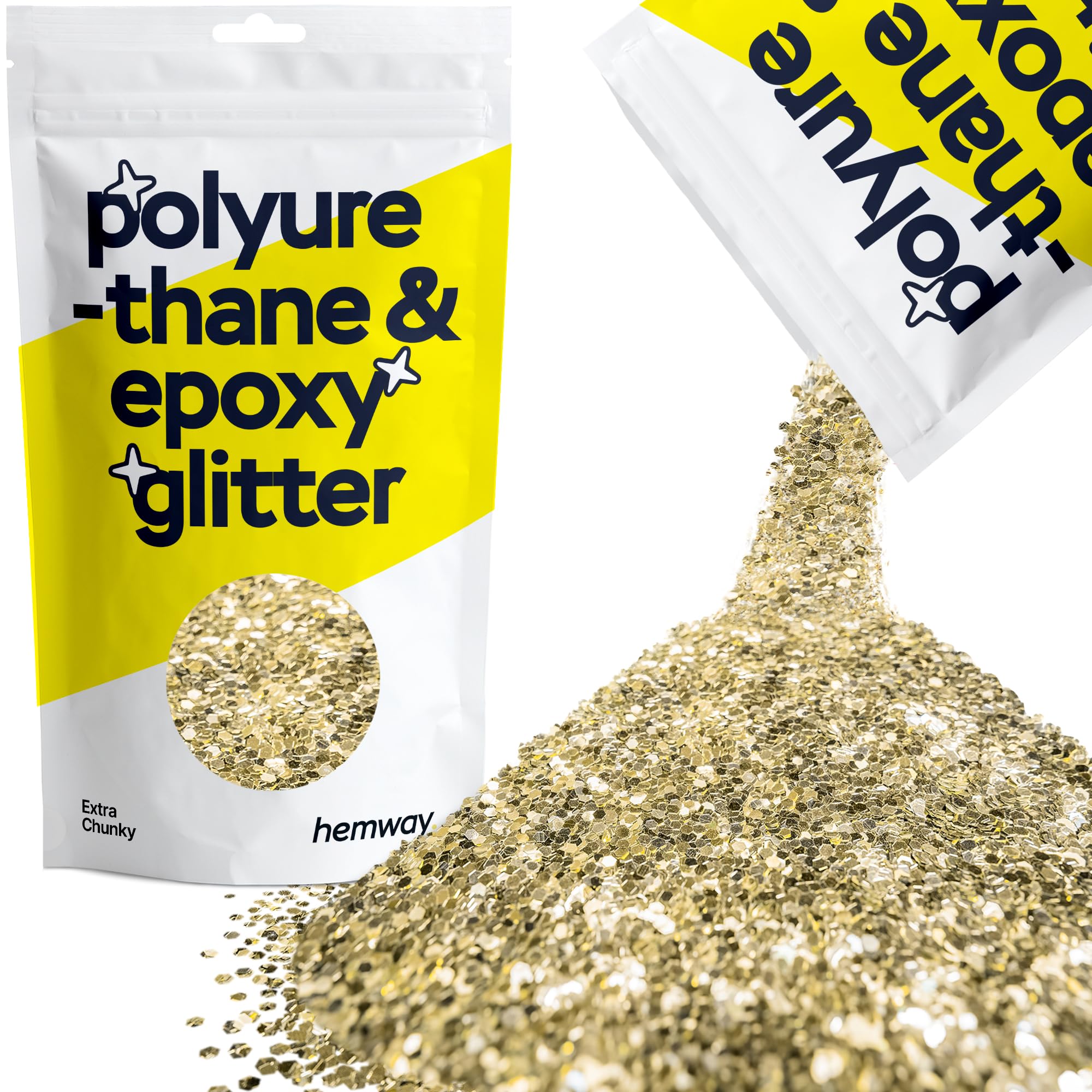 Hemway Resin Glitter Bronze Brown 100g Super Chunky | Polyurethane & Epoxy Glitter for Resin Crafts, Tumblers, Coasters, Floor & Table Art — view 283