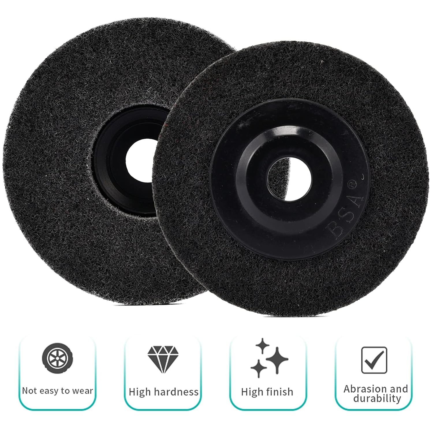 4" x 5/8" Wheel Wool Wheels Nylon Fiber Polishing Set, Grinding Polishing Wheel for Angle Grinders, 15 Pcs