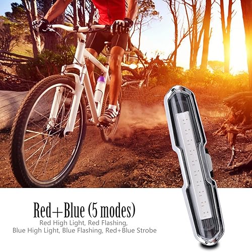 Miniatura 2 de Luz trasera de bicicleta recargable por USB, linterna LED para bicicleta nocturna, linterna de ciclismo inteligente, impermeable, señales de freno