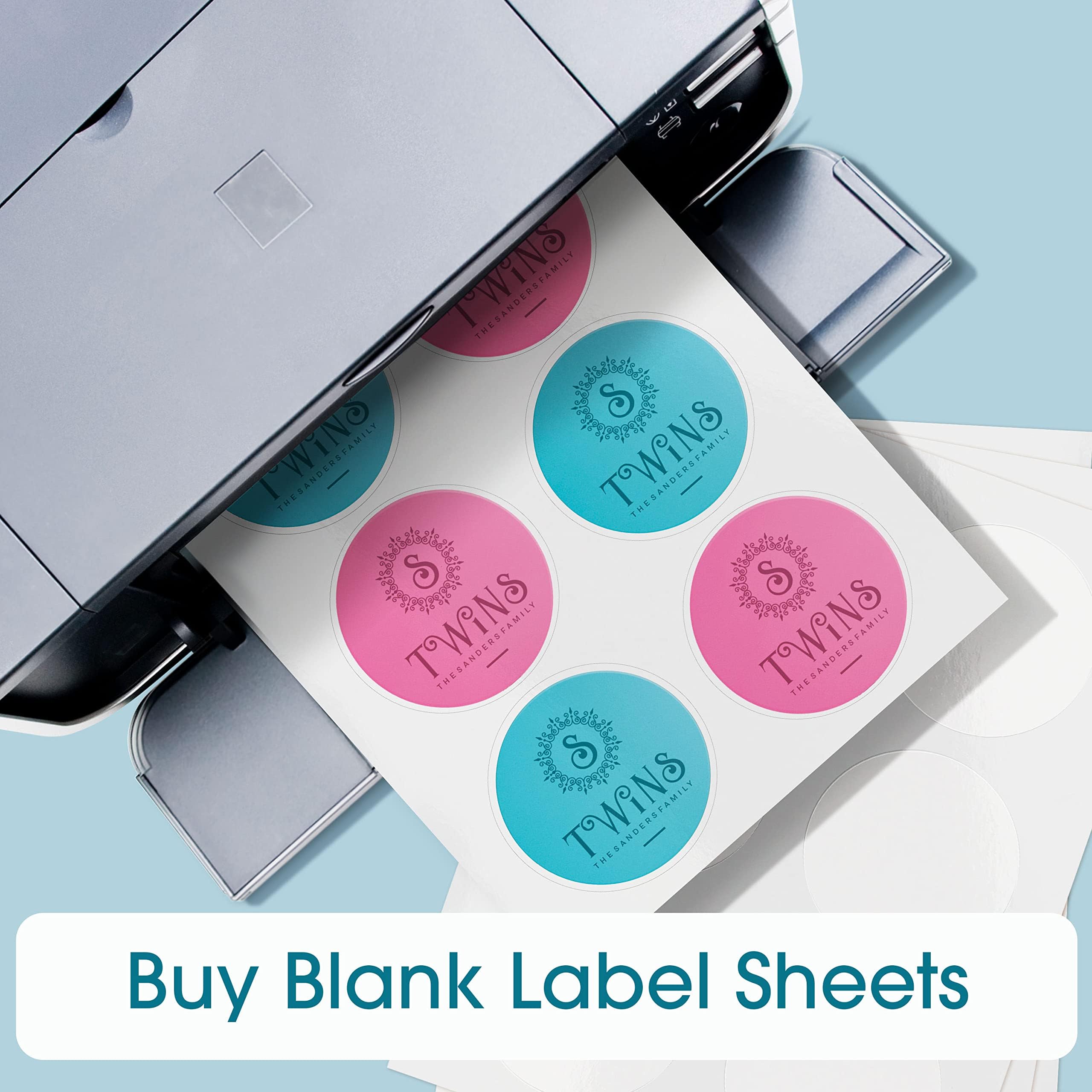 Avery L7104REV-20 White Product Labels Circular Removable 12 Per Sheet 240 Labels - Hunt Office - View #9