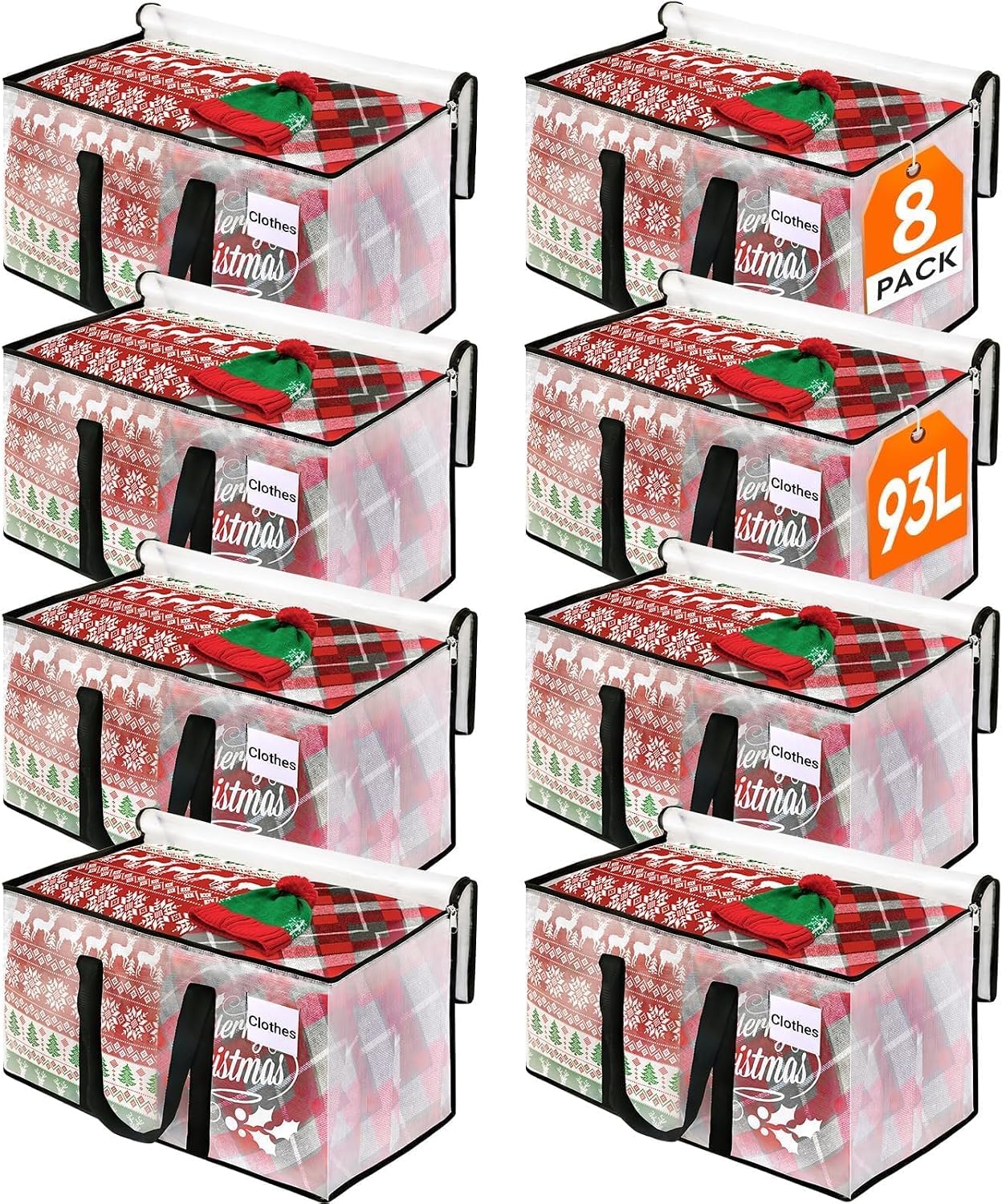 BlissTotes Moving Bags 93L 8-Pack Storage Bags Moving Boxes