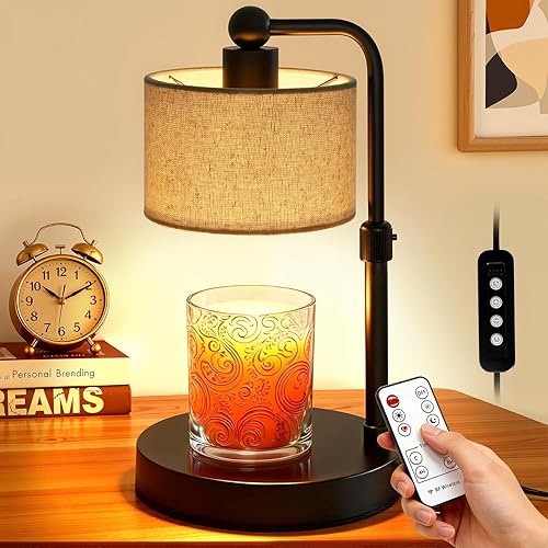Candle Warmer Lamp with Timer, Dimmable Candle Lamp Warmer for Jar Candles, Wax Warmer with 2 Bulbs, Birthday Gifts for Women Mom, House Warming Gifts New Home Decor (Dual-Bracket)