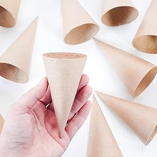 Mini Paper Mache Cones Small 4 Inch - Set of 12