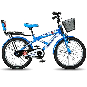 Vaux 2Cati 20 inch Cycle for Boys 5 to 8 Years with Basket, Backseat & Backrest, Cycle for Kids with Steel Frame, Alloy Rims & 20x2.40 Tyres, Bicycle for Boys with Ideal Height 3.6ft to 4.5ft(Blue)