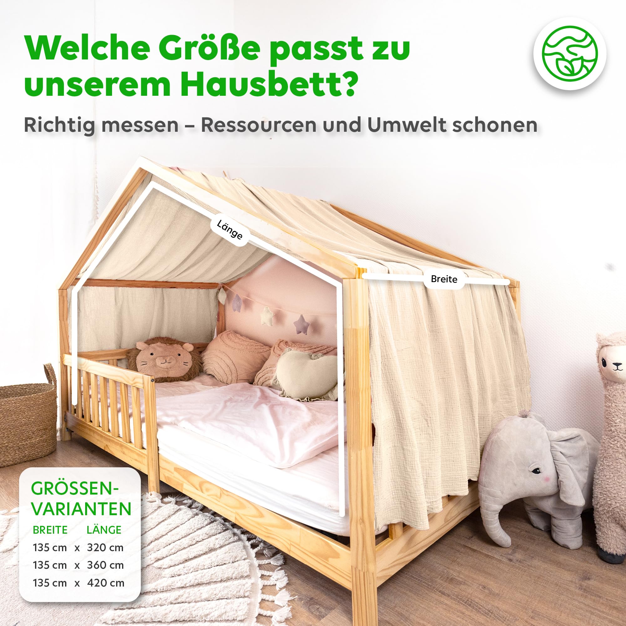 lilimaus Baldakijn kinderkamer met gouden applicatie, in 12 kleuren