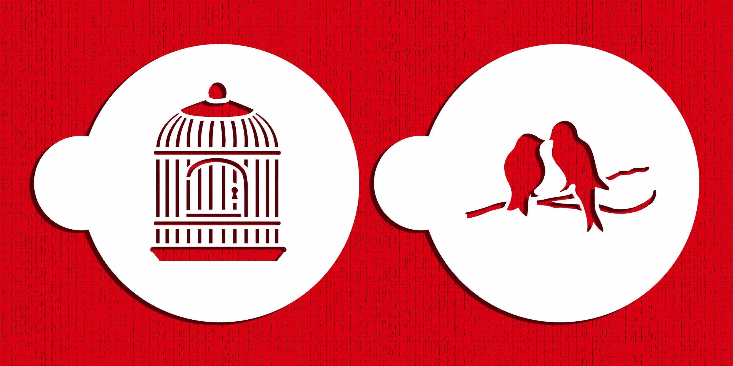 Designer Stencils C587 Love Birds Cookie Stencil Set, Beige/semi-transparent