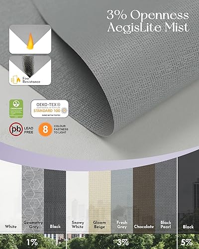 Miniatura 6 de Graywind Persianas motorizadas para exteriores para patio, compatibles con Alexa y Google, persianas enrollables eléctricas con energía solar para