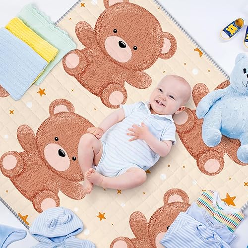 Miniatura 2 de Tapete de juego portátil bohemio para bebé, 43 x 43 pulgadas, lavable, plegable, tapete de juego antideslizante para bebés, tapete de juego para