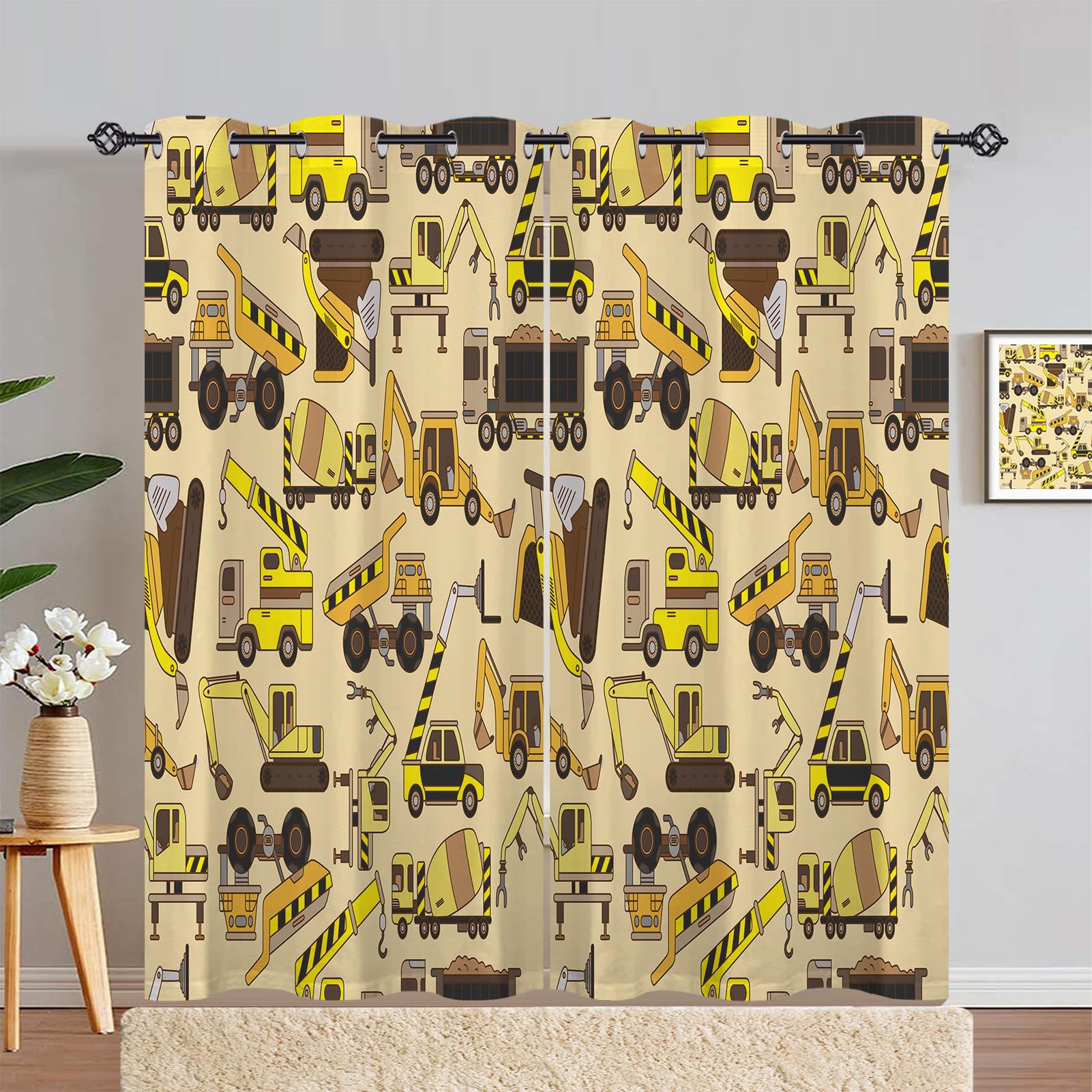 ANHOPE Transport Truck Blackout Thermal Curtains 55 x 84 Inch 2 Panels