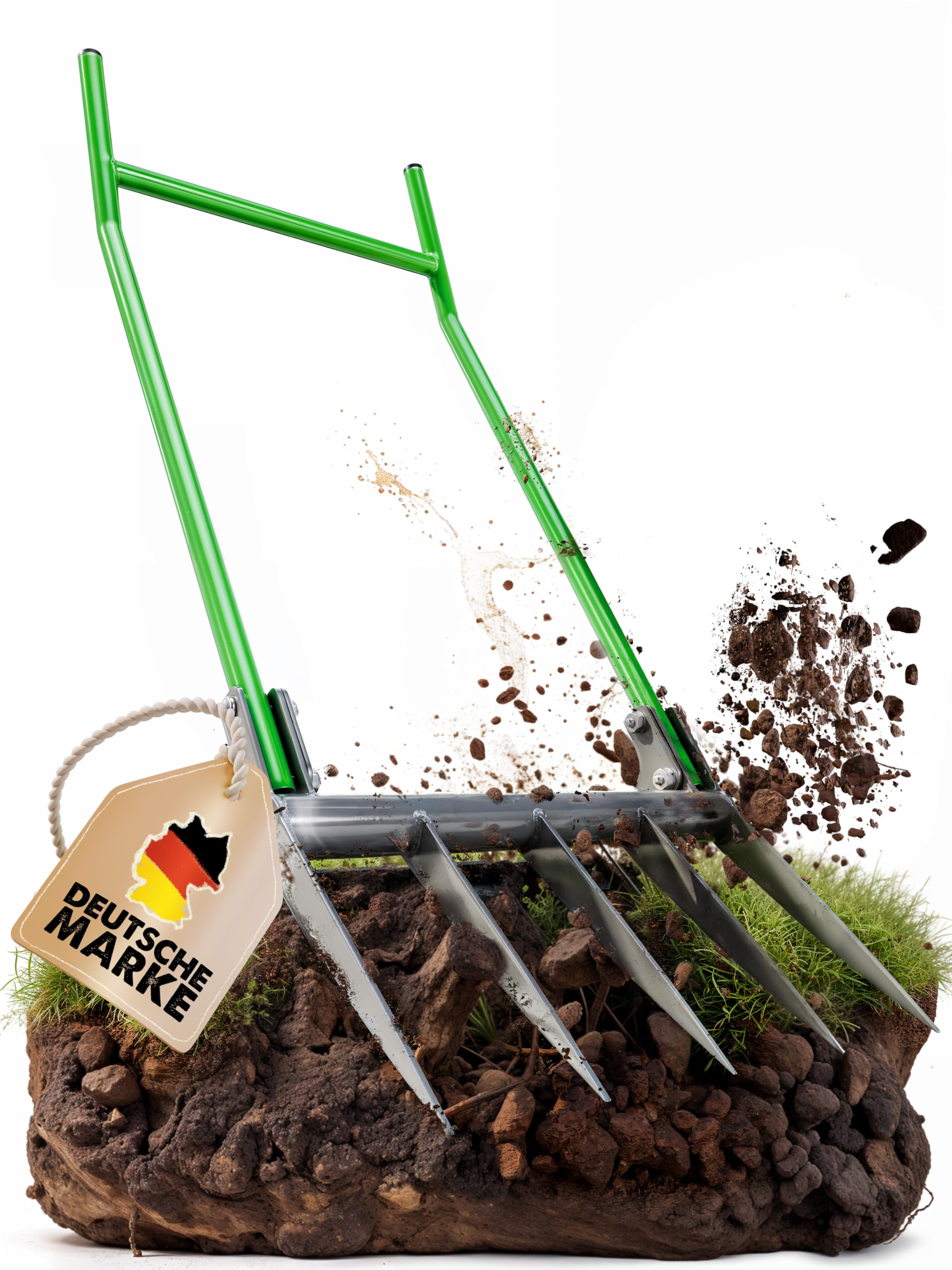 GARLINGO Widelec nagrobny | szerokość 50 cm | z pałąkiem dla maksymalnego efektu dźwigni | Widelec ogrodowy, widelec do grobu, podwójny widelec ogrodowy z zębami