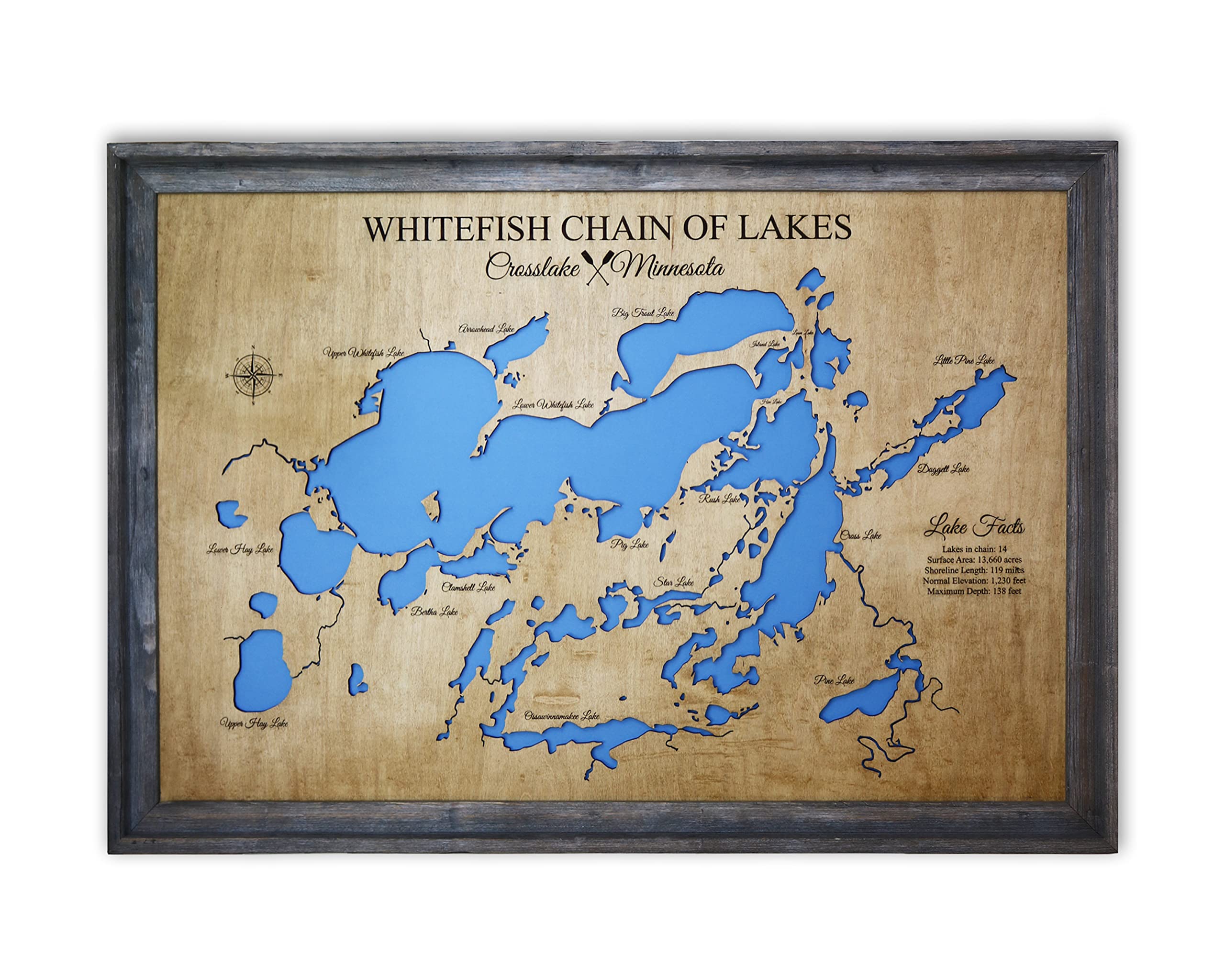 Personalized House Decor Wood Lake Map of Any Lake - Customized Handmade Gifts for Lake House Wall Decor