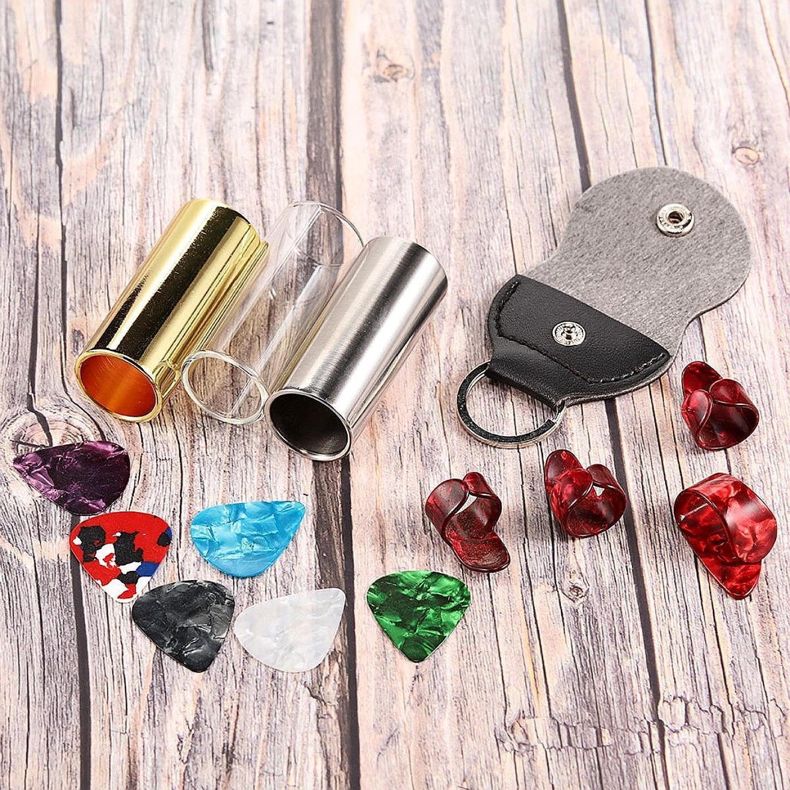 3 Slider per Chitarra con Custodia per Il Trasporto, Accessori per Chitarra Elettrica, Banjo E Basso, 60mm