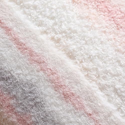 Miniatura 2 de Juego de 2 fundas de almohada lumbares de 12 x 20 pulgadas, color rosa, de pelo sintético, esponjosas, decorativas, bohemias, lujosas, de felpa,