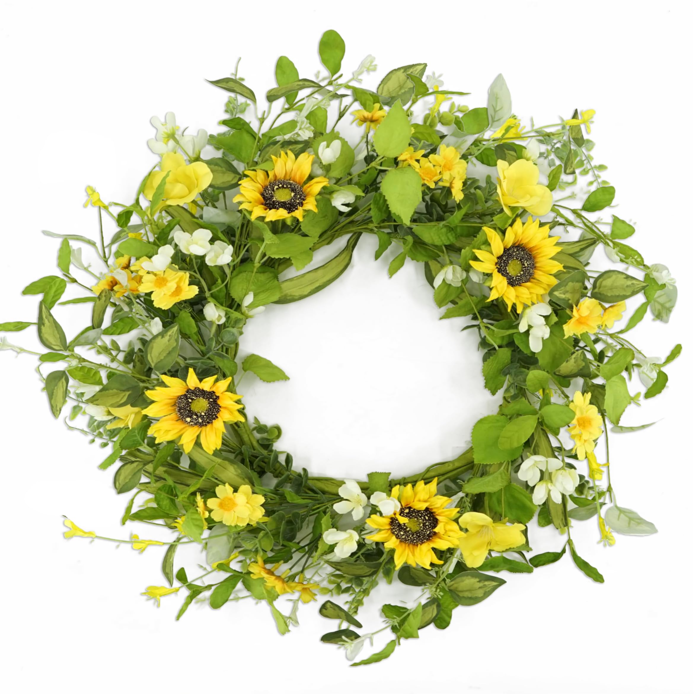 WreathDream Spring Wreath for Front Door Summer Sunflower Wreath with Flower for Front Door Indoor Outdoor Wedding Anniversary Party Home Wall Window Festival Decoration