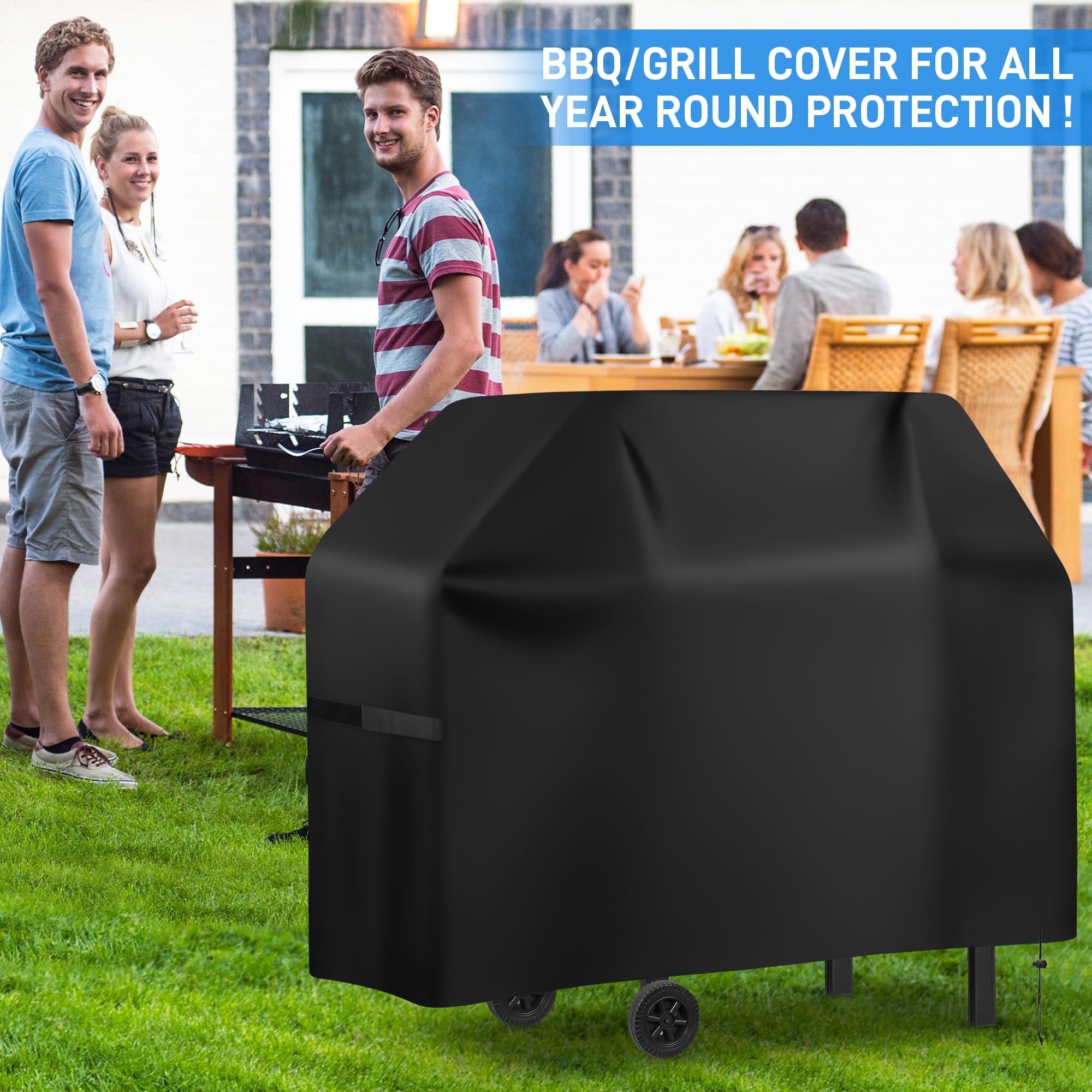 Yimomoyi Barbecue Covers, BBQ Covers Waterproof Heavy Duty Large, Barbeque Cover Waterproof Outdoor 420D Oxford Fabric - Image 4