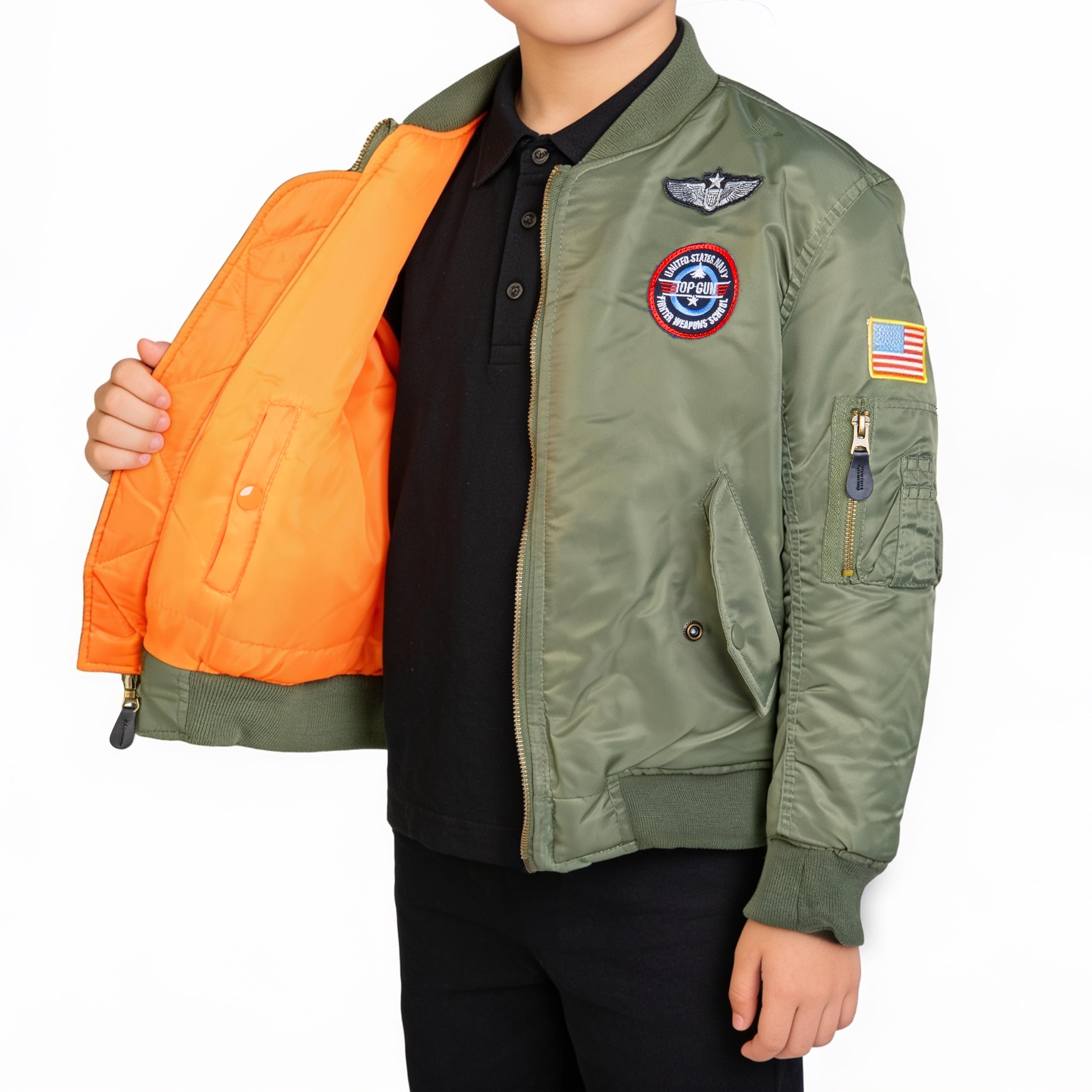 Mil-Tec Giubbotto Kids Ma1® Con Distintivi Va Giacca Unisex - Adulto