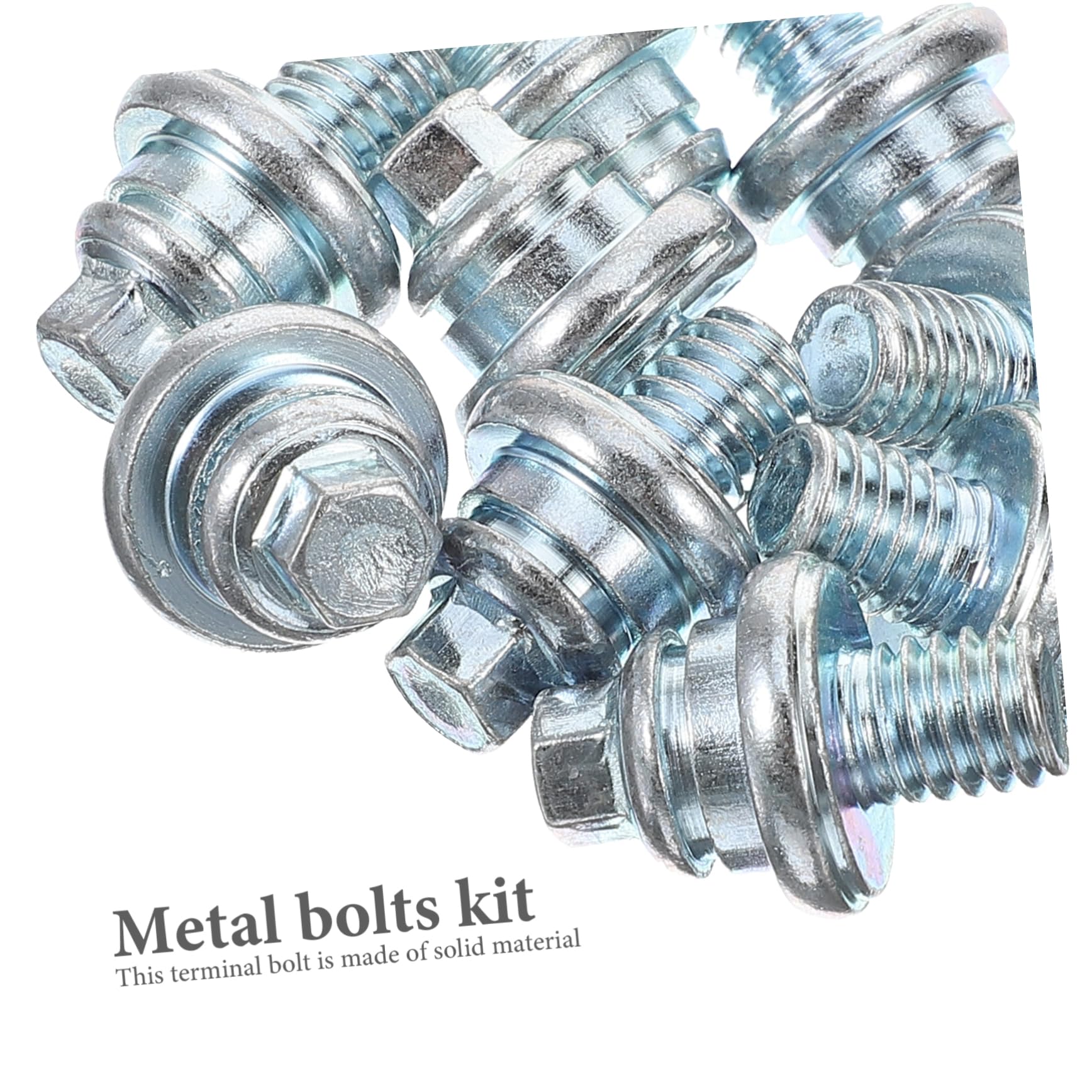 Gatuida 50piezas Terminal De Batería De Coche Juego De Tornillos Galvanizados Resistentes Al Desgaste Fácil Instalación Uso Interior y Exterior Compatible Conectores De Batería