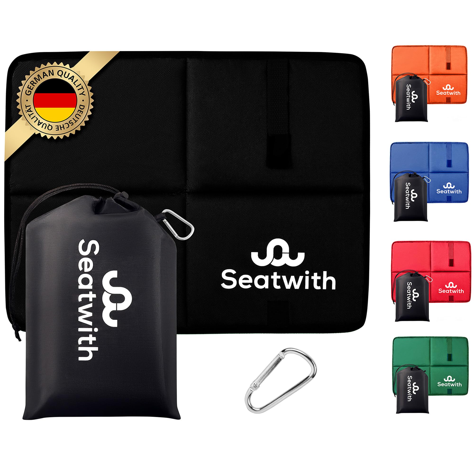 Seatwith® Memory Foam Seat Pad - Heat & Extreme Comfort, Weatherproof (45 x 35 cm) - Foldable Outdoor Thermal Seat Cushion for Camping, Stadium & Hiking — image 1
