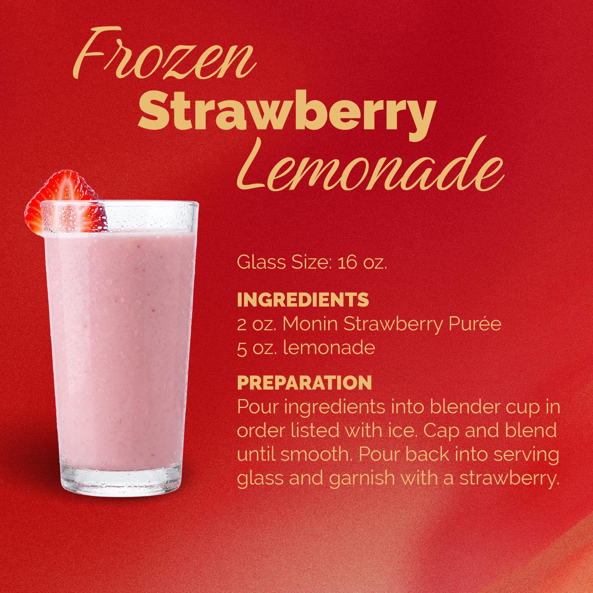 MONIN Le Fruit Fraise- Préparation à base de fruits - Pour Cocktail, Culinaire et Smoothie - 1L