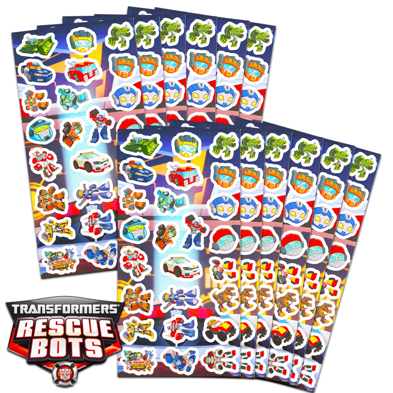 Transformers Party Favors Pack - Bundle with 300 Rescue Bots Stickers Featuring Optimus Prime, Autobots, Decepticons, More for Kids | Transformers Party Supplies