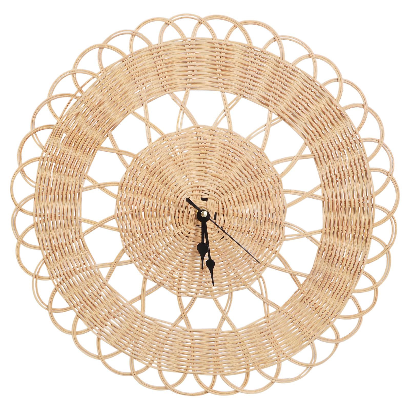 Xinsheinelry Wall Clocks Vintage Wall Clock Willow Rattan Creative Modern Clock Hanging Decoration Living Room Mute Silent Art Silent for Bedroom