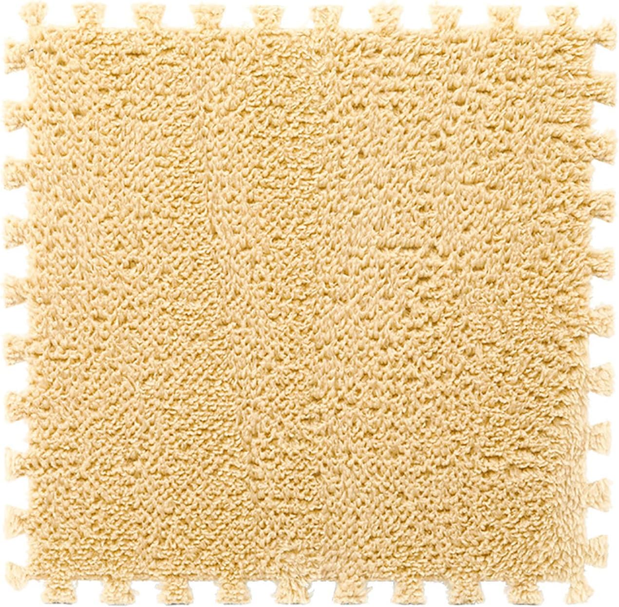 Interlocking Carpet Tiles,12X12 Inch Foam Puzzle Floor Mat,Short Fluff