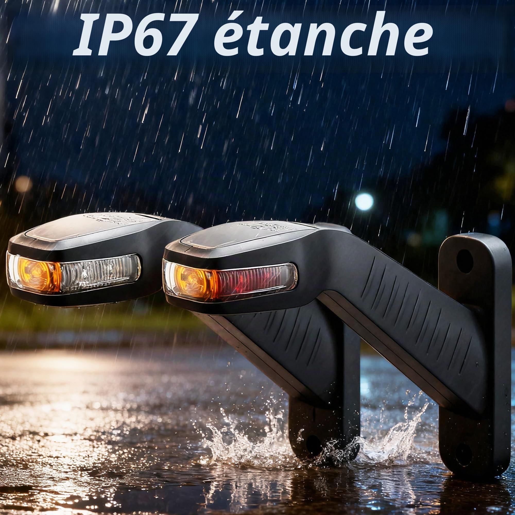 LED Caoutchouc Feu de Gabarit Latéral 12V 24V Etanche Feux de Signalisation Latéraux à LED Feu d’Encombrement Lateral Feux de Position pour Remorque Camion Caravane E-Mark R10