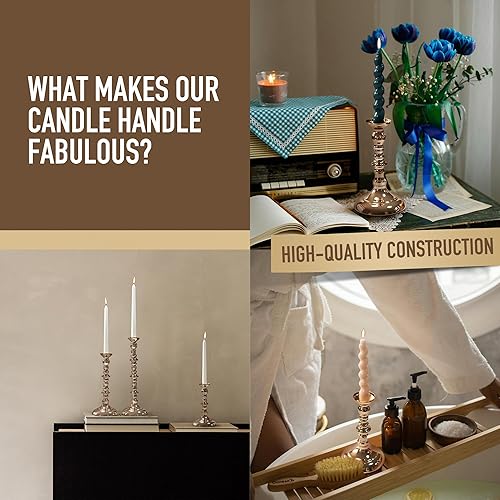 Miniatura 4 de Juego de 3 portavelas dorado para velas cónicas y pilares, elegante centro de mesa decorativo para mesa de comedor, boda, decoración del hogar, se